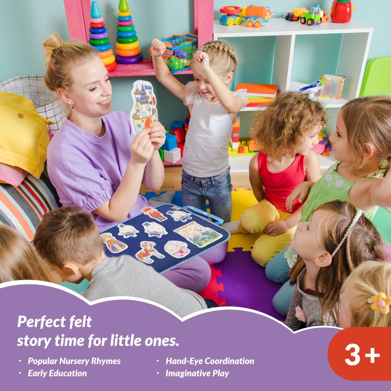 CHEFAN Felt Board for Toddlers 4 Set Nursery Rhymes Felt Pieces Precut Flannel Figures Humpty DumptyHey Diddle DiddleHickory Dickory DockBaa Baa Black Sheep - Image 3