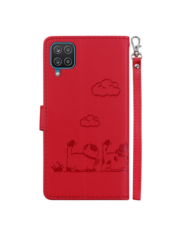 S-TOP Case For Samsung Galaxy A12 5G Cute Cats RFID Leather Phone Case - Image 3