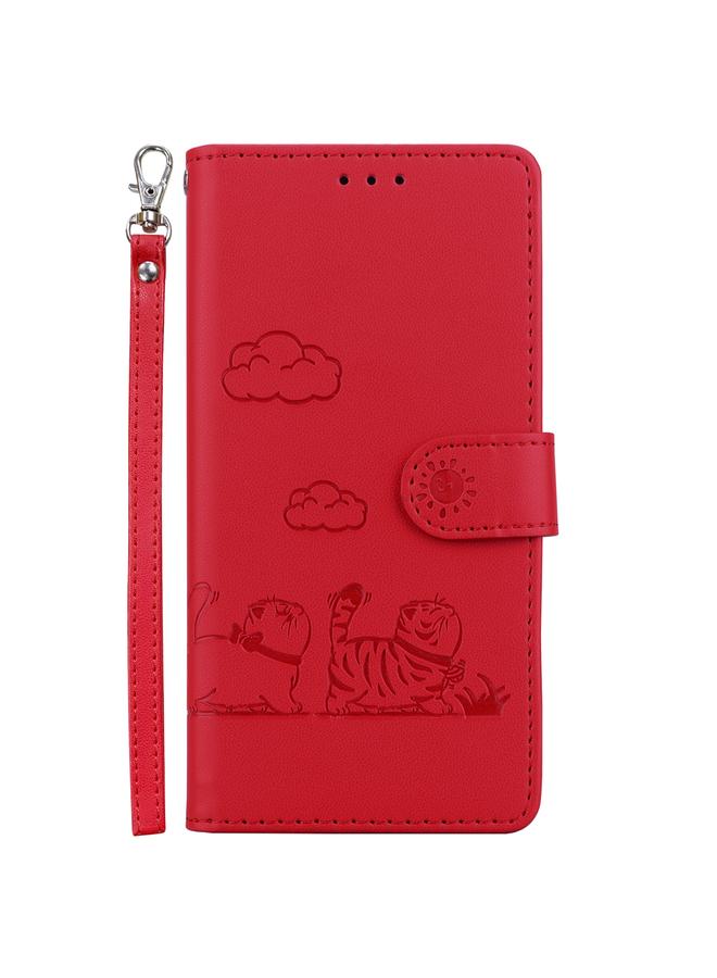 S-TOP Case For Samsung Galaxy A12 5G Cute Cats RFID Leather Phone Case - Image 2