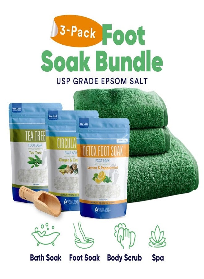 Better Bath Better Body Foot Soak Salts Bundle 3 Pack with Scoop DIY at Home Spa with USP Epsom Salt and Pure Essential Oils in BPA Free Pouch with Easy Press Lock Seal (2 Lbs Each 6 Lbs Total) - Image 5