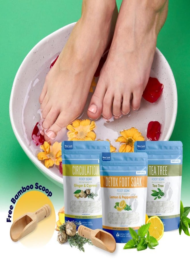 Better Bath Better Body Foot Soak Salts Bundle 3 Pack with Scoop DIY at Home Spa with USP Epsom Salt and Pure Essential Oils in BPA Free Pouch with Easy Press Lock Seal (2 Lbs Each 6 Lbs Total) - Image 3
