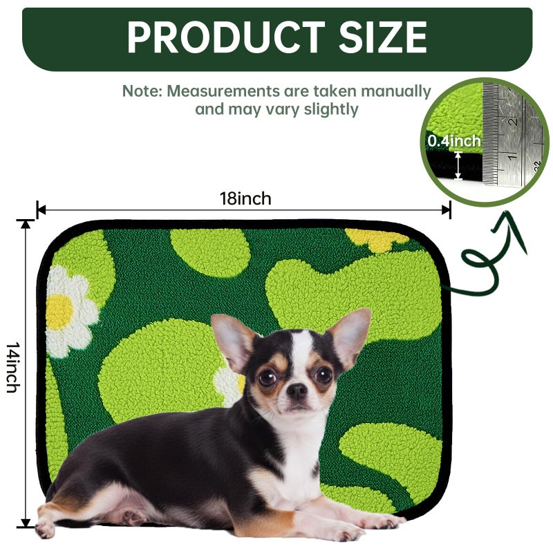 Qeils Reusable Puppy Pads for Small Dogs, Washable Pee Pads with Non-Slip , Absorbent Leakproof Mat for Crates, Playpens, Pet Beds & Whelping, Indoor Potty Training Grass Green, 14"x18", 2 Pack - Image 3