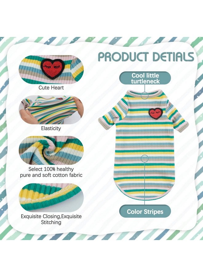 DENTRUN Hairless Cats Shirt Breathable Cat Daily Wear Clothes Stripe Vest Adorable Pajamas Jumpsuit Soft & Skin-Friendly - Image 3