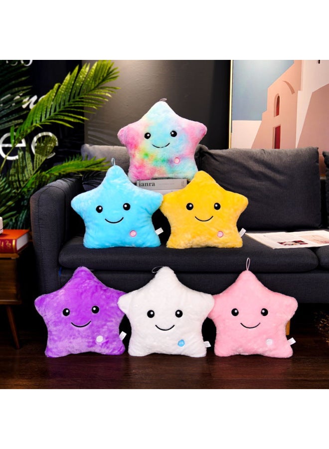 Colorful Music Lighting Plush Toy Pillow Star Shaped Soft Doll Night Glow Cute Pillow For Youth 15-35 Years Old-Color:five-pointed Star Color-Height:Five-pointed Star 35*40cm - Image 5