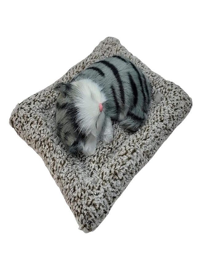 SUNBEET Cute Sleeping Cat Plush Toy with Meow Sound, Gift for Kids Car Dashboard Accessories (Pack of 1) (Multi Colour) - Image 3