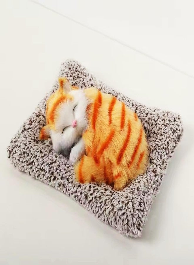SUNBEET Cute Sleeping Cat Plush Toy with Meow Sound, Gift for Kids Car Dashboard Accessories (Pack of 1) (Multi Colour) - Image 4