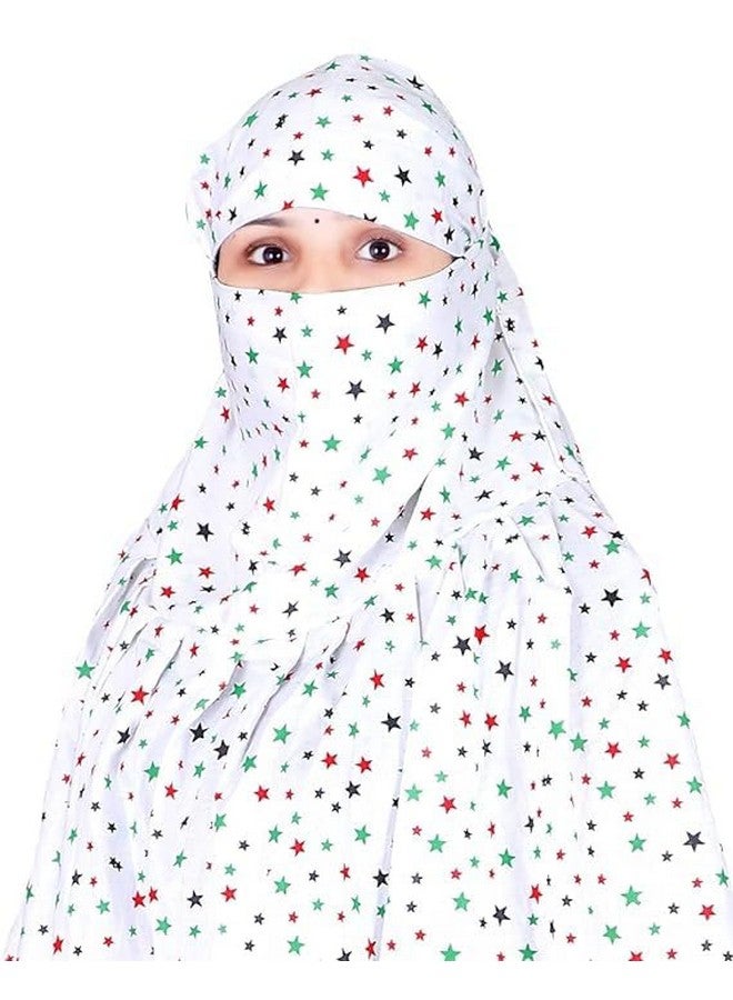 Shrux Shrux White Printed Design Breathable Sun Protection Light Weight Scarf Cum Mask | Driver Anti Pollution Full Face Cover With UV Sun Rays Protection Cloth | Cotton Long Scarf For Girl & Women - Image 4