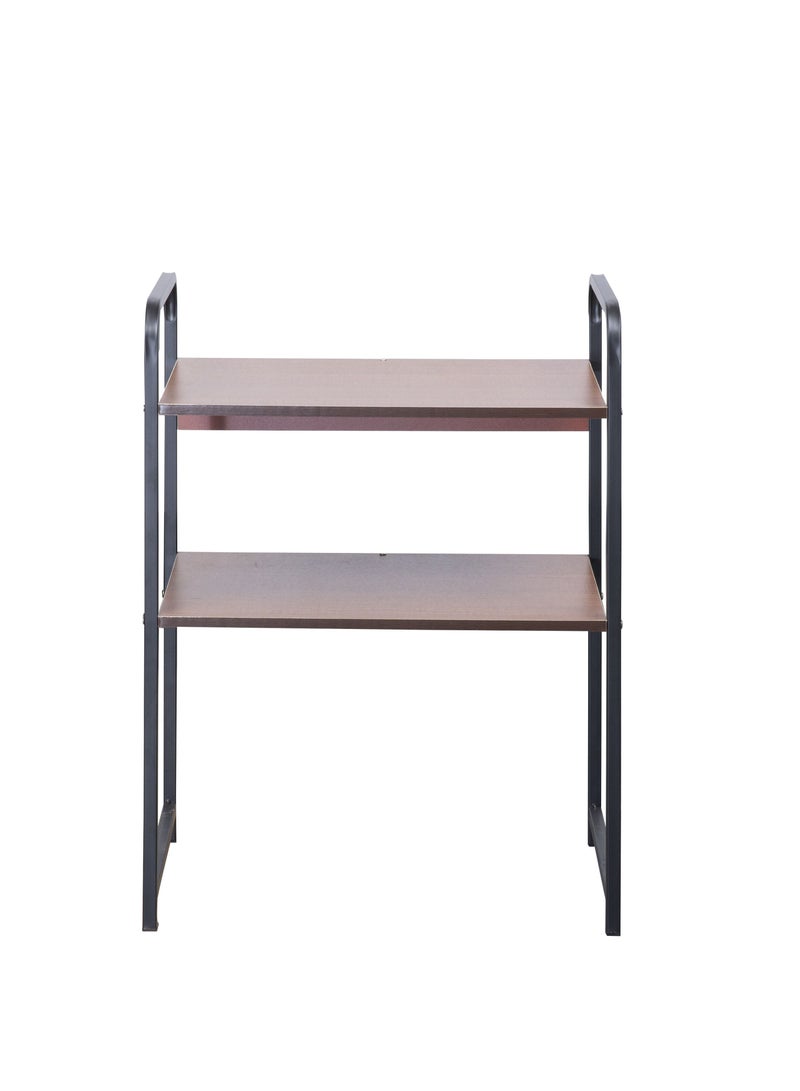 دبيلو تي- إيزي كير رف مطبخ خشبي من الخشب - بلوط غامق | منظم الرفوف | رف تخزين المطبخ | رف مطبخ خشبي | ستاند مطبخ | حامل ميكروويف للمطبخ | منظم مطبخ | رف مطبخ معدني - Image 2