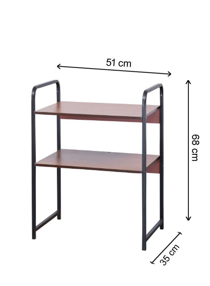 دبيلو تي- إيزي كير رف مطبخ خشبي من الخشب - بلوط غامق | منظم الرفوف | رف تخزين المطبخ | رف مطبخ خشبي | ستاند مطبخ | حامل ميكروويف للمطبخ | منظم مطبخ | رف مطبخ معدني - Image 4