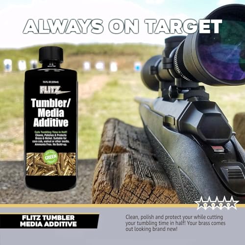 Flitz Tumbler Media Additive - 7.6oz Bottle of USA-Made Brass Cleaner Reloading Liquid for Ammo, Copper, & All Metals - Ammonia-Free Tumbling Polish to Remove Oxidation, Powder Residue (3 Pack) - Image 4