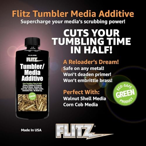 Flitz Tumbler Media Additive - 7.6oz Bottle of USA-Made Brass Cleaner Reloading Liquid for Ammo, Copper, & All Metals - Ammonia-Free Tumbling Polish to Remove Oxidation, Powder Residue (3 Pack) - Image 5