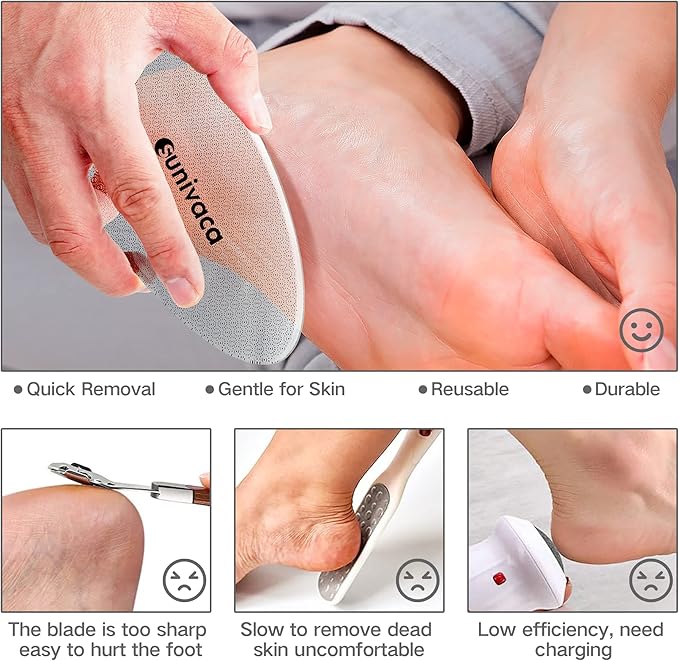 Sunivaca Foot Files for Hard Skin Glass Foot File Callus Remover for Feet Fast Easy Essential Feet Hard Skin Remover Professional Salon Pedicure Tool for Soft Smooth Heels - Image 2