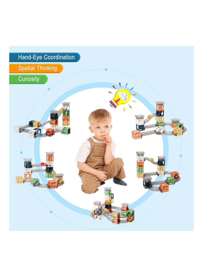 Zikra Magnetic Building Toy Stacking Block Sets for Kids, Educational STEM Building Toys, Marble Maze Montessori Toys Birthday Gifts for Kids Age 3-8 Boys and Girls (41 Pcs) - Image 3