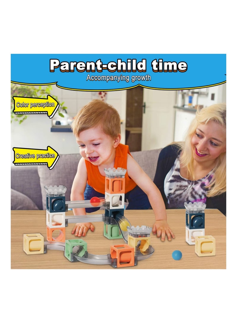 Zikra Magnetic Building Toy Stacking Block Sets for Kids, Educational STEM Building Toys, Marble Maze Montessori Toys Birthday Gifts for Kids Age 3-8 Boys and Girls (41 Pcs) - Image 4