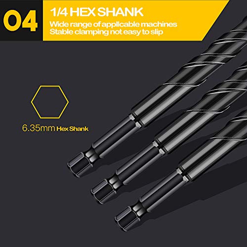 Mgtgbao Concrete Drill Bit Set, 10pcs Masonry Drill Bits Set Carbide Tip for Glass, Brick, Tile, Concrete, Plastic and Wood with Size 3/16” (5mm),1/4” (6mm), 5/16” (8mm),3/8” (10mm), 1/2” (12mm). - Image 5
