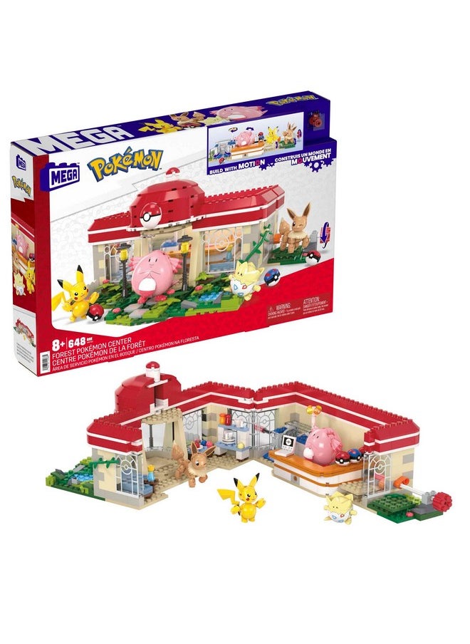 Mega Brands MEGA Pokemon Action Figure Building Toys, Forest Pokemon Center with 648 Pieces, 4 Poseable Characters, Toy Idea for Kids  - Image 1