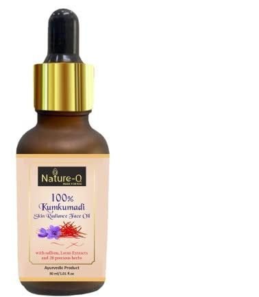 Nature-Q Nature Q 100 Kumkumadi Skin Radiance Face Oil 30ml with Saffron  Lotus Extract for Dull SkinDark SpotsPigmentationKumkumadi Tailam  - Image 1