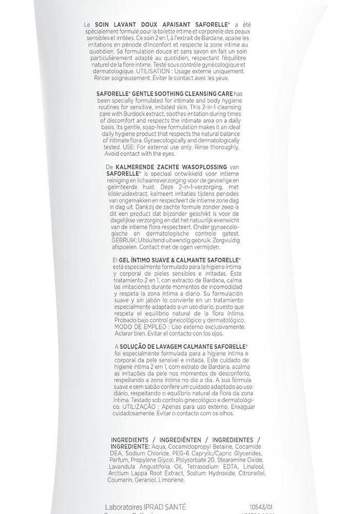 Saforelle Gentle Cleansing Care 2-in-1 for Sensitive Skin - 2 x 500ml - Image 5