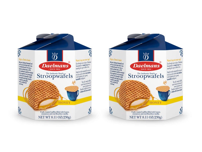 DAELMANS Stroopwafels Dutch Waffles Soft Toasted Honey Office Snack Kosher Dairy Authentic Made In Holland 8 Stroopwafels Per Box 1 Box 811oz Pack of 2