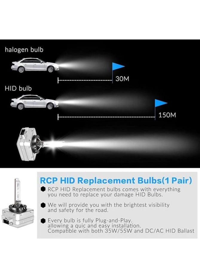 General - D3S Xenon Bulb, Xenon Headlight Bulb, D3S HID Headlight Bulb Xenon 6000K Cool White 35W 12V, 3000 Hours Life, Waterproof Design, Up to 3500LM Brightness, 5 Minutes Installation - Image 1