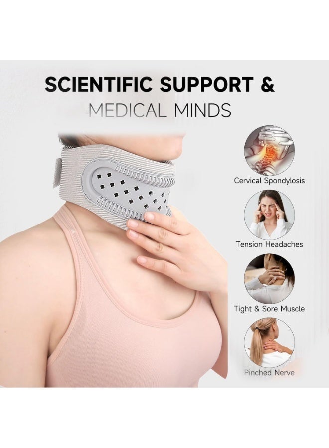 YelaJoy Neck Brace for Pain Relief,Soft Adjustable Cervical Collar,Neck Traction Device,Women Men Cervical Spine Pressure Relief(Grey) ﻿ - Image 2