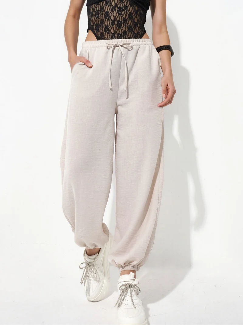 بوسيم BUSEM Women's Textured Polyester Jogger Pants