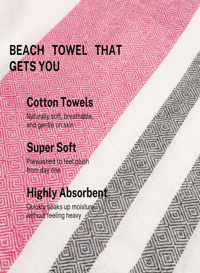 9Threads 100% Cotton Turkish Beach Towel with Towels Oversized 36"x72" Pool Absorbent Extra Large Quick Dry Sand Travel Towel (Rosé Obsidian, 4 Pack) - Image 3