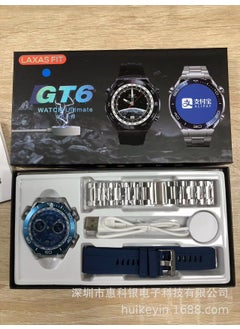 Generic GT6 Smart Watch Men Multi-function Bluetooth NFC Sports silver silver bamboo steel silicone 