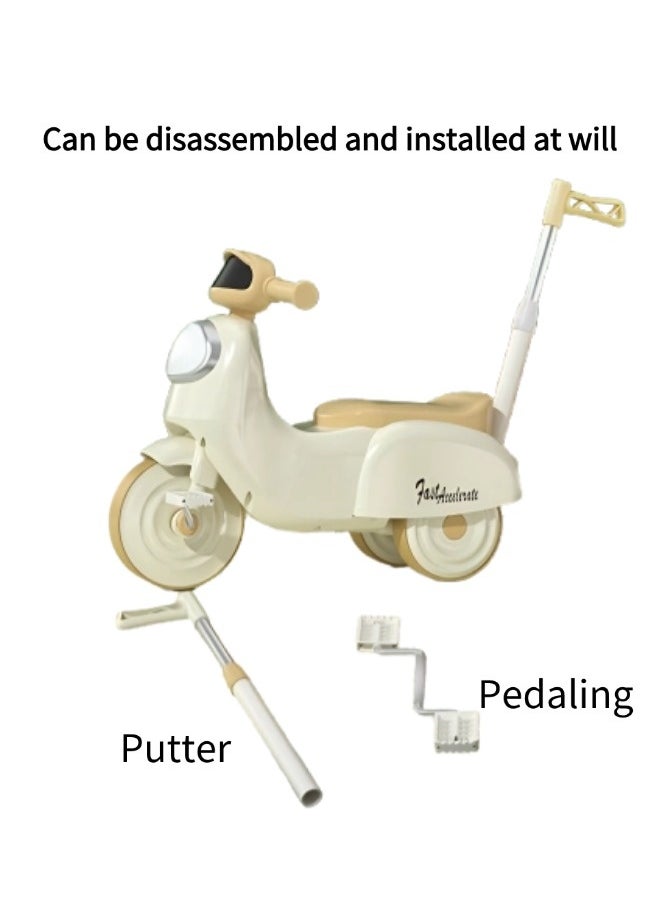 Vixplorn Ride-on Toys Kids Trike Kids Tricycles with Push Handle Baby Balance Bike Rideable and Pushable Toddler Bike with Parent Handle for 2-6 Years Old Toddlers Trike with Music&Light and Wheels Foot Pedal Riding Gift  - Image 3