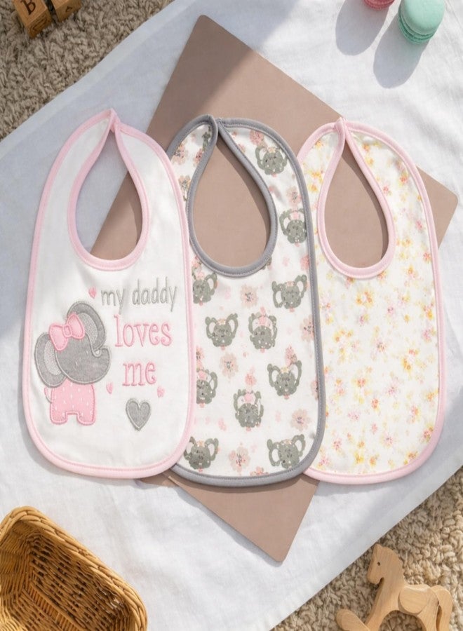 Nestlooms Pure Cotton Baby Bibs Set,Skin Friendly & Super Absorbent, Waterproof Backing, Adjustable Snap Buttons, Quick Absorption & Fast Drying,Babies & Toddlers (My Daddy Loves Me) - Image 4