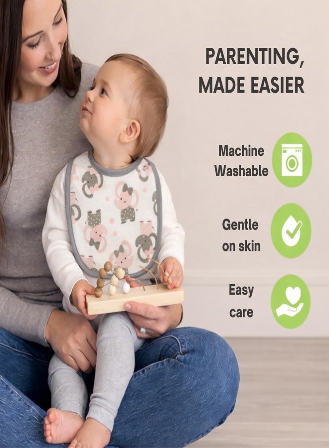 Nestlooms Pure Cotton Baby Bibs Set,Skin Friendly & Super Absorbent, Waterproof Backing, Adjustable Snap Buttons, Quick Absorption & Fast Drying,Babies & Toddlers (My Daddy Loves Me) - Image 2