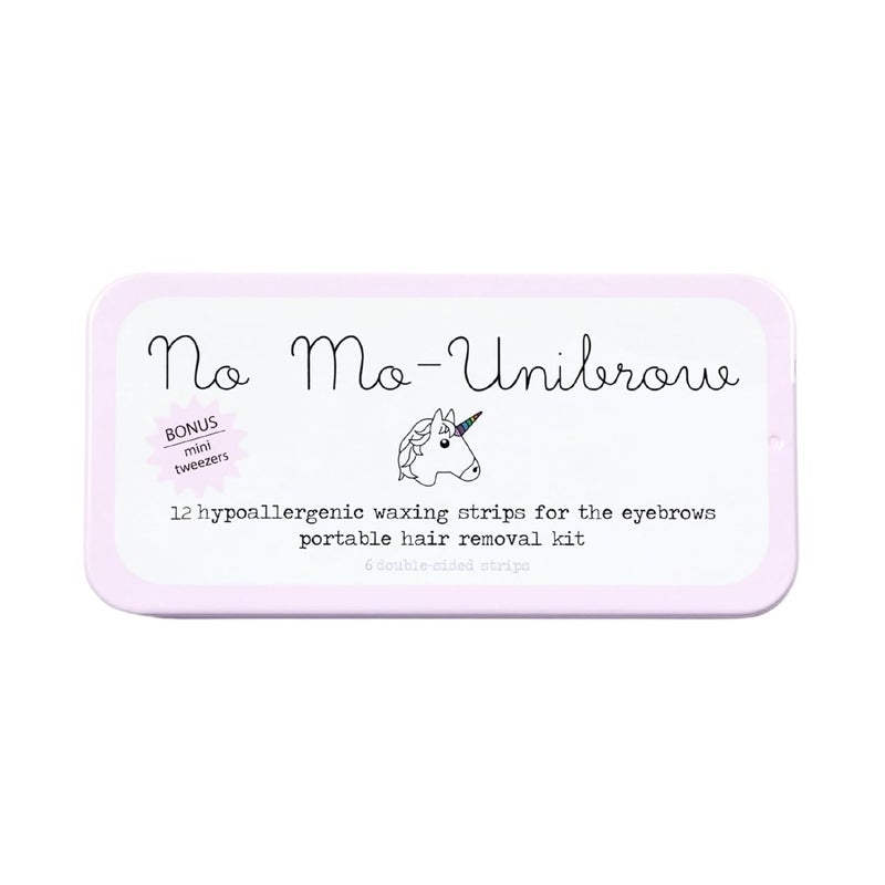 No mo-stache No Mo-Unibrow Shark Tank Wax Strips for Hair Removal - Hypoallergenic All Skin Types - Facial Hair Removal For Women - 12 Travel Friendly Wax Strips For Brows, Lip, Chin, Face + Post Wax Aloe Cream "