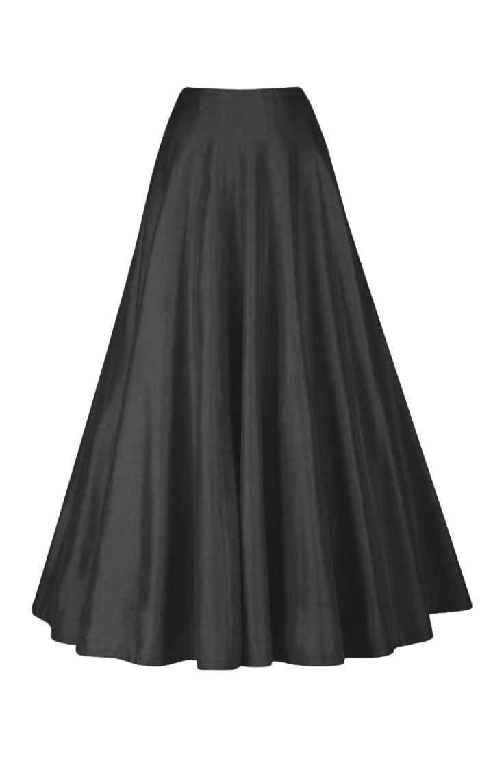 JANAK Ghera Kali Long Silk Skirt (Bblack) - Image 1