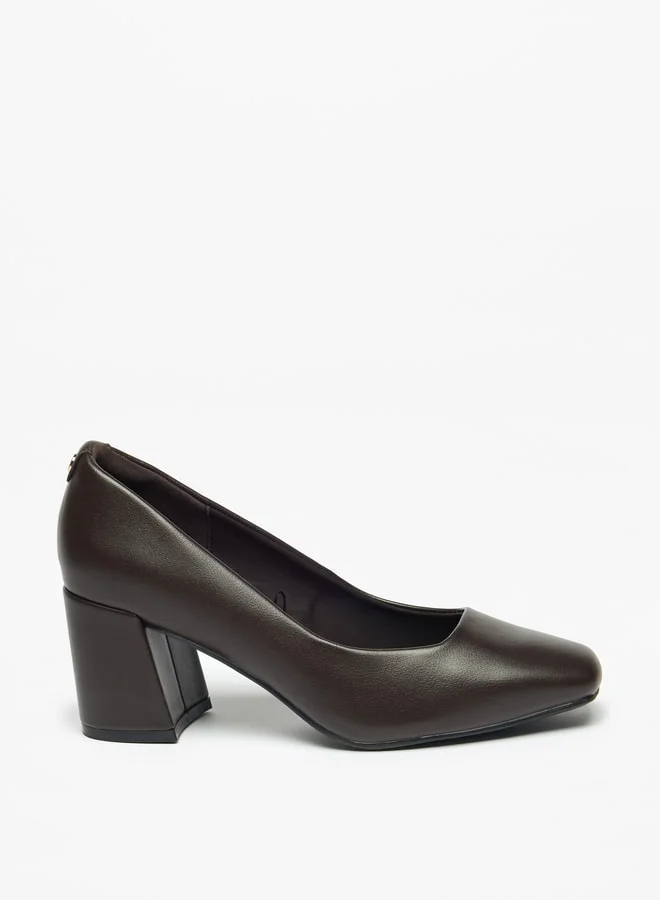 سيليست Women's Solid Slip-On Shoes with Block Heels