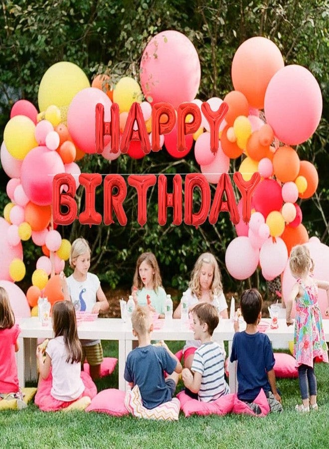 TONIFUL 2 Set of 16 Inch Red Letter A-Z Balloons Custom Phrase Mylar Foil Alphabet Letter Create Your Own Banner Reusable for Birthday Anniversary Celebration Graduation Party Supplies Decorations - Image 4