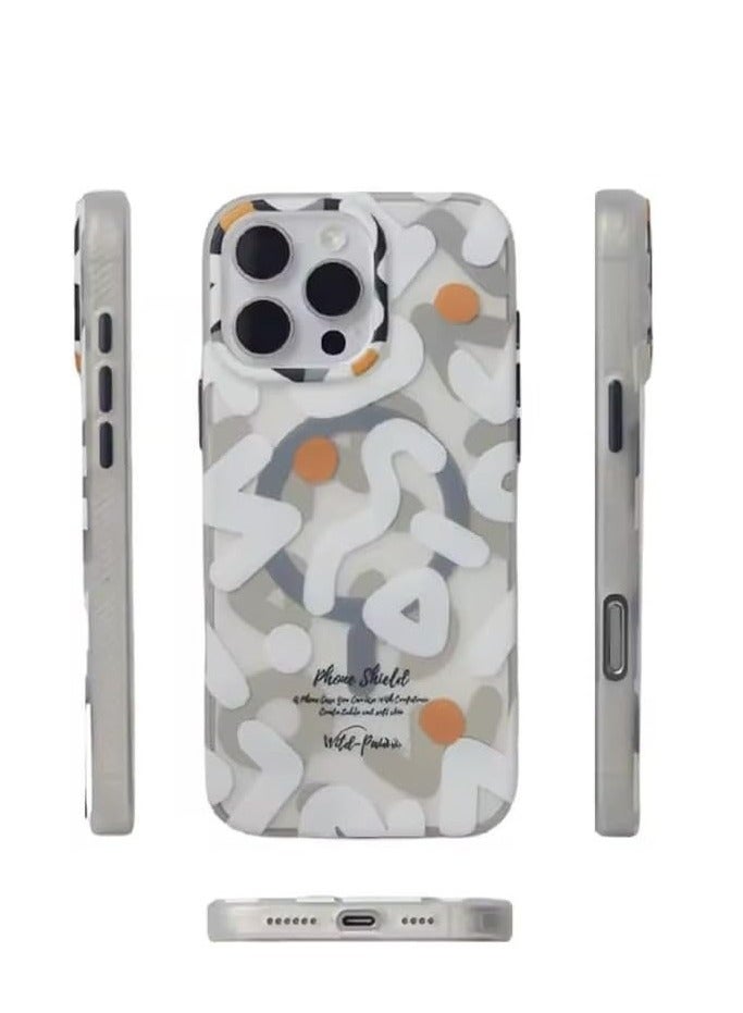 PAIKA Case Cover For iPhone 16 Pro Max MagSafe Magnetic Phone Case Raised edges around the screen  scratches (White)