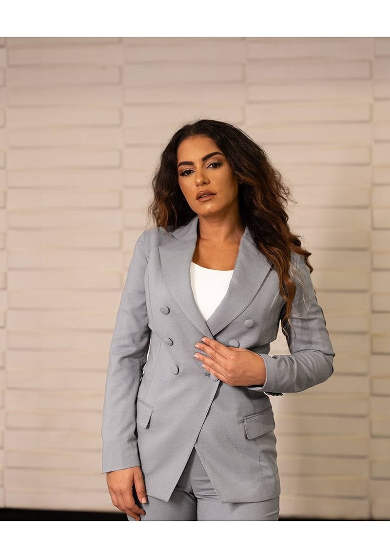 شيما بدلة رمادي فاتح  - Image 3