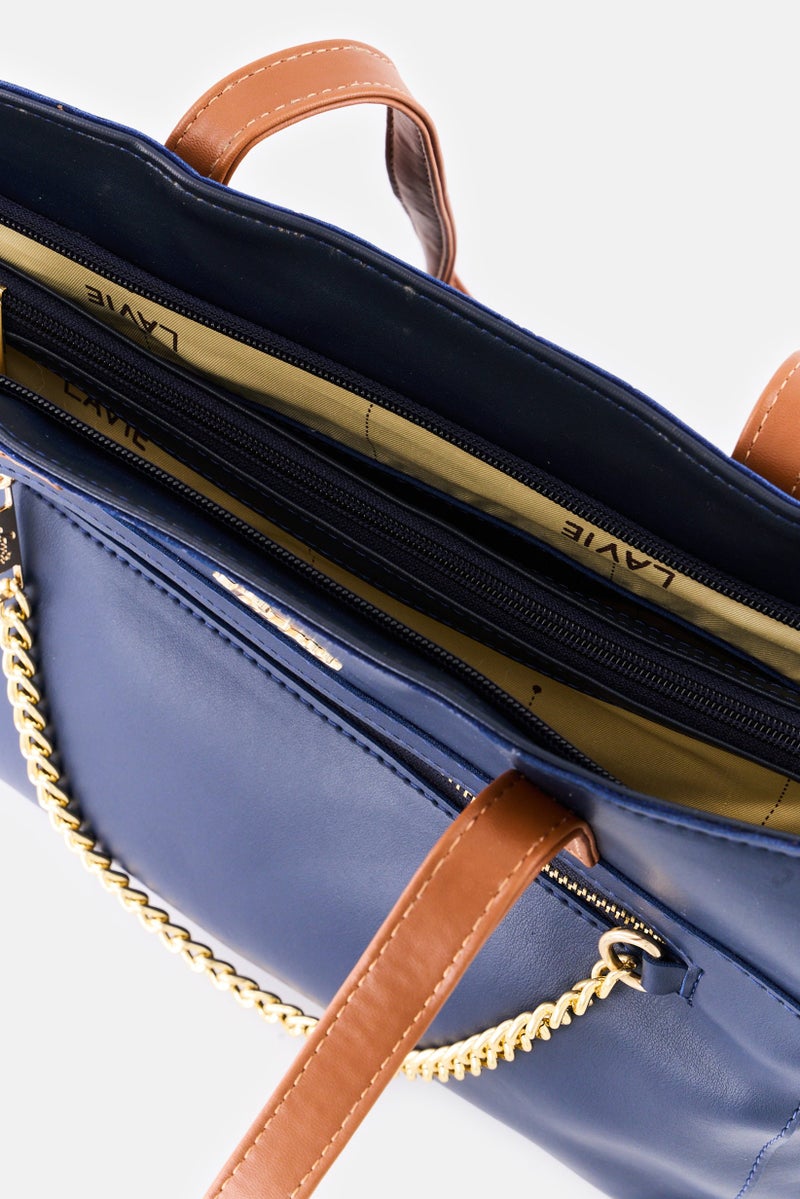 Lavie Women Brand Logo Handbag, Navy - Image 3