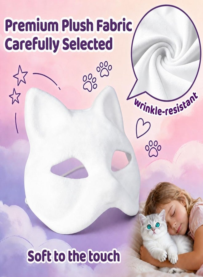 kiddgroo Therian Mask Kit, 50 Pcs Cat Mask with Blank Masks Felt Sheets Furs Eye Meshes for Therian Gear Stuff, DIY Mask Craft Kit for Halloween Masquerade Party - Image 3