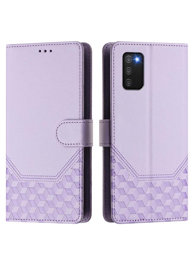S-TOP Case For Samsung Galaxy A03s 166mm Honeycomb Embossing RFID Leather Phone Case - Image 2