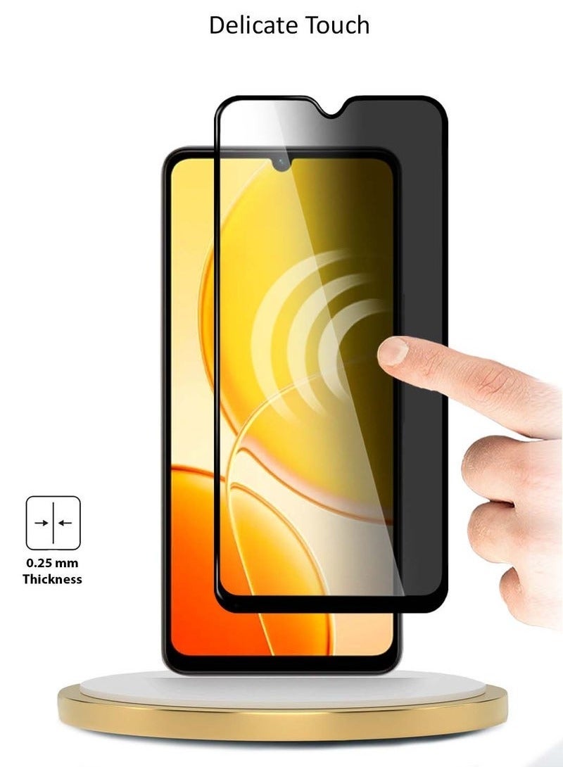 Raxoom vivo Y04 4G / vivo Y29s 5G 2025 Premium Privacy Tempered Glass Screen Protector â€“ Full Glue Full Cover E2E Series with Anti-Spy Filter, 9H Hardness, Scratch Protection, Bubble-Free Installation â€“ Clear/Black - Image 3