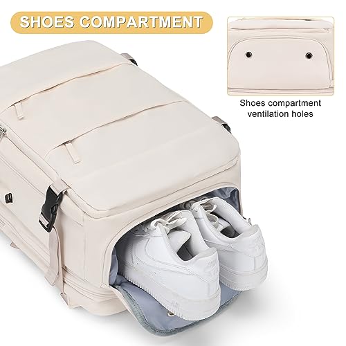 coofay Casual Backpack Traveling Backpack, A-beige, Expandable, Travel Backpacks - Image 5