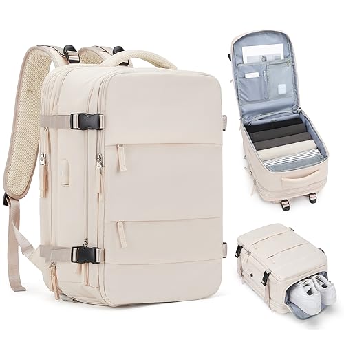 coofay Casual Backpack Traveling Backpack, A-beige, Expandable, Travel Backpacks - Image 1