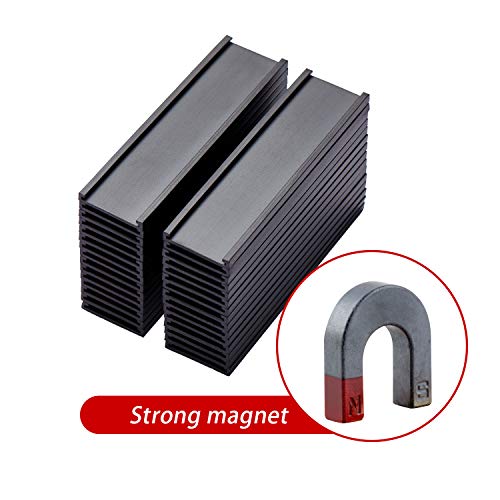 EEOYU Magnetic Label Holders with Magnets, Data Card Holders with Clear Plastic Protectors, Set of 30 (0.8 x 3 Inch) - Image 3