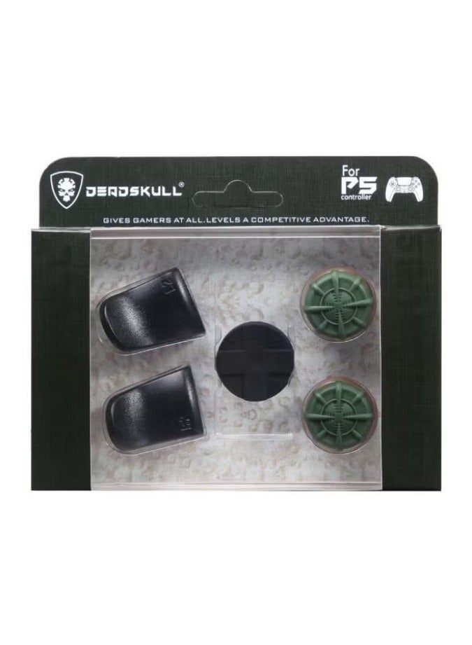 DEADSKULL قبضة الإبهام لجهاز PS5 GamerPack 5 في 1 باللون الأخضر - Image 1