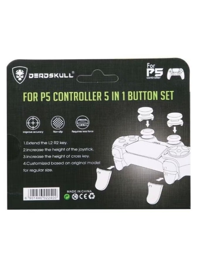 DEADSKULL قبضة الإبهام لجهاز PS5 GamerPack 5 في 1 باللون الأخضر - Image 2