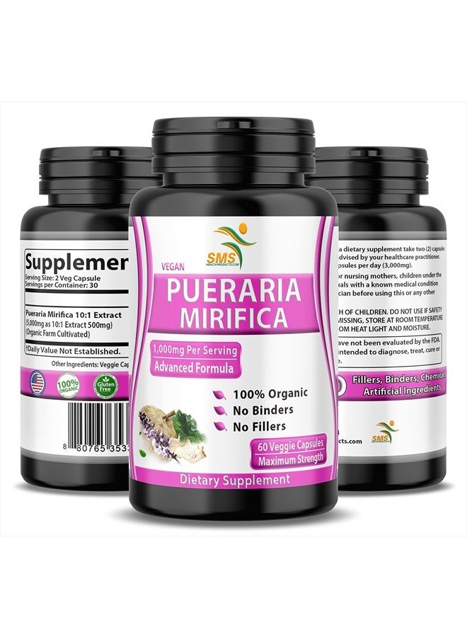 SMSHEALTHPRODUCTS.com Pure Pueraria Mirifica Supplement 500mg Root Extract Powder Capsules Promotes Women's Health, Breast Enhancement, Organic Natural Herbal - Image 5