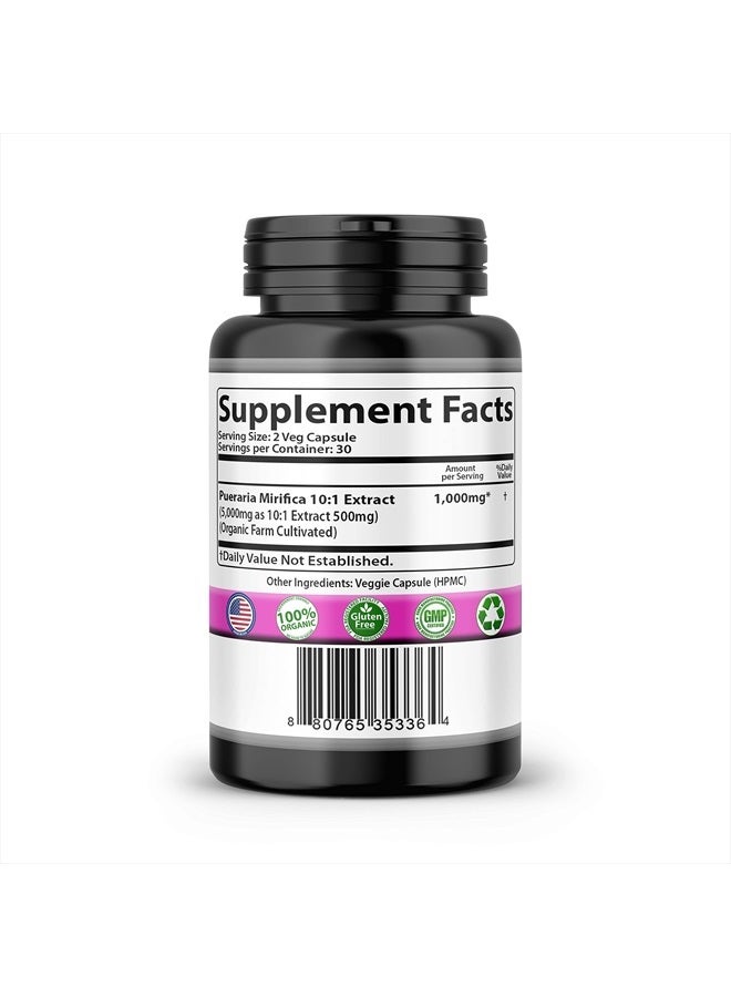 SMSHEALTHPRODUCTS.com Pure Pueraria Mirifica Supplement 500mg Root Extract Powder Capsules Promotes Women's Health, Breast Enhancement, Organic Natural Herbal - Image 2