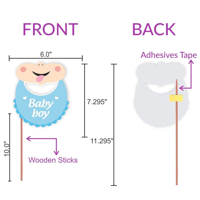 WOBBOX Baby Shower Combo of Party Props 30 Pcs & Boy Or Girl We Love You Bunting Banner, Mommy to be Blue Sash, with Blue & Pink Foil Fringe, Baby Shower Decoration Item (Pack of 4) - Image 4