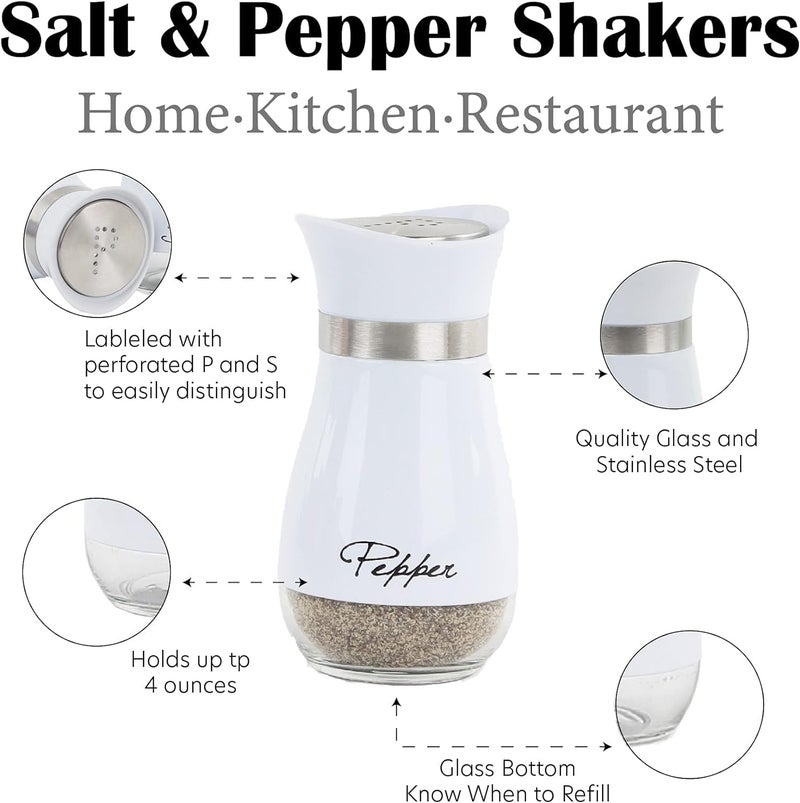 Afrodite Salt & Pepper Shakers Set, Refillable Stainless Steel Salt Pepper Container Spice Shakers Bottle for Home Kitchen, Restaurant, Picnic - Image 5